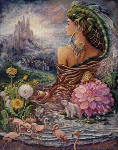Josephine Wall, The Untold Story, 79x100cm, 225 Colours, Square Stones, Full Image