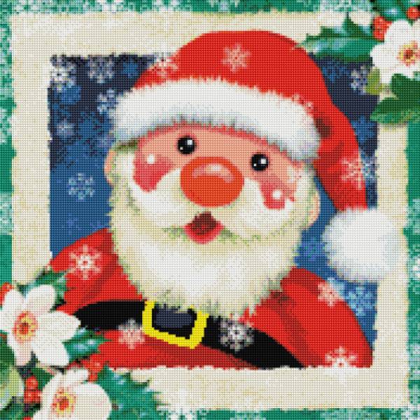Howard Robinson, Santa, 50x50cm, 45 Farben, runde Steine, Vollbild