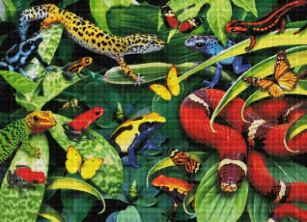 Howard Robinson, Jumpers and Crawlers, 90x65cm, 70 Farben, eckige Steine, Vollbild
