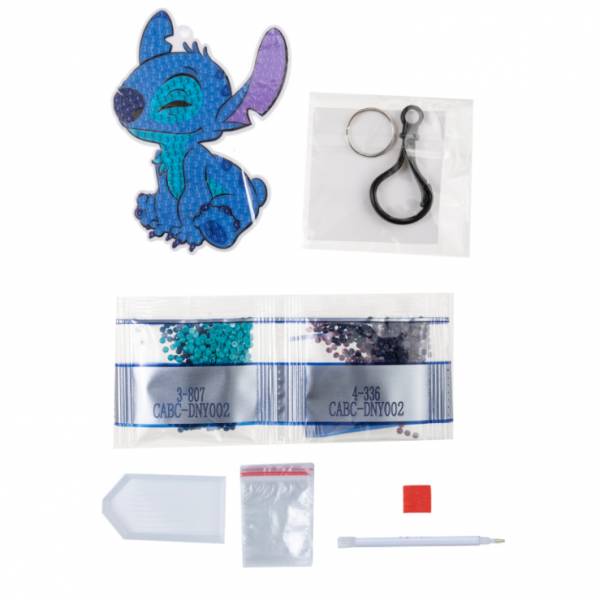 Schlüsselanhänger, Stitch, Painting-Set komplett runden Steinchen, Taschenanhänger