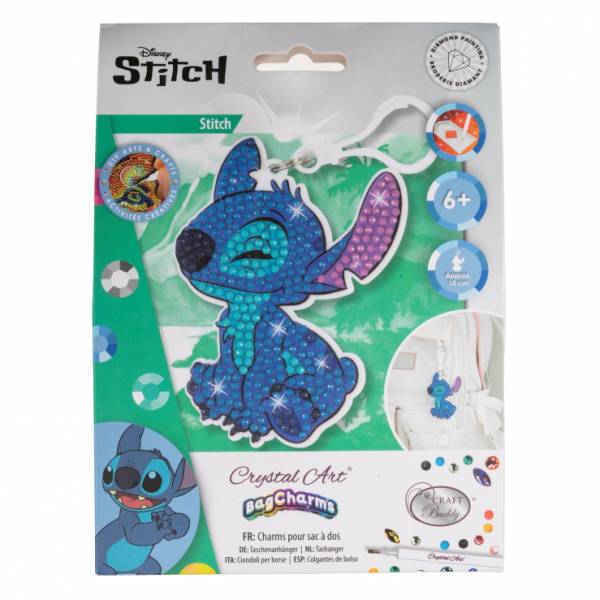 Schlüsselanhänger, Stitch, Painting-Set komplett runden Steinchen, Taschenanhänger
