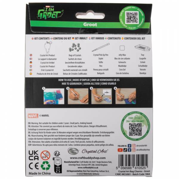 Key ring, Groot, Painting set complete with round stones, Bag charm