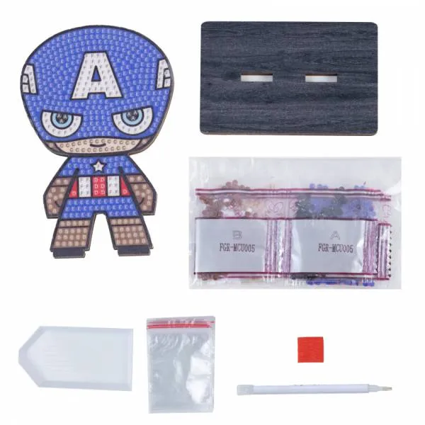 Diamond Painting Aufsteller, "Captain America" Crystal Art Buddies