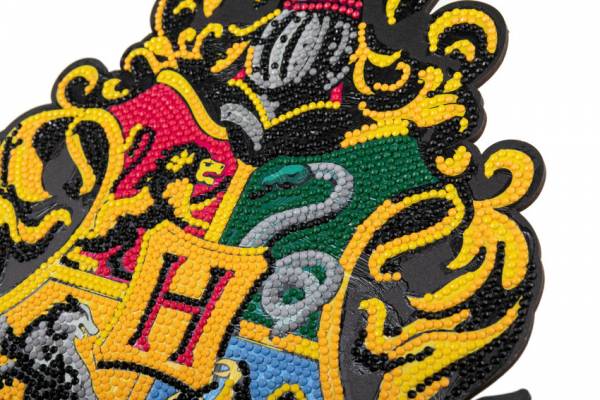 Diamond Painting Bild Hogwarts-Wappen, runde Diamanten, ca. 25x29cm, Teilbild
