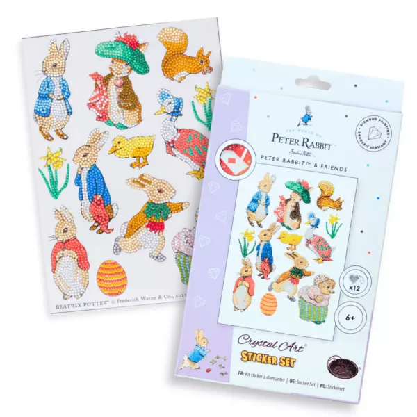 Sticker set consisting of 12 stickers, Peter Rabbit, painting set with round stones