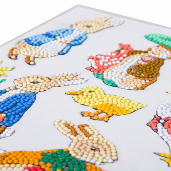 Sticker set consisting of 12 stickers, Peter Rabbit, painting set with round stones