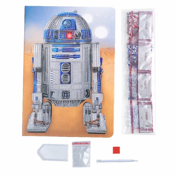 Notizbuch zum Painten, R2-D2, ca. 26x18cm, 48 Seiten, liniert, Teilbild