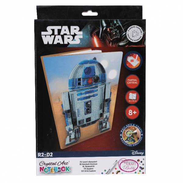 Notizbuch zum Painten, R2-D2, ca. 26x18cm, 48 Seiten, liniert, Teilbild