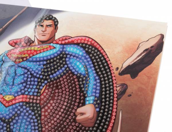 Grußkarte (Craft Buddy) "Superman", DC, Painting-Set 18x18cm