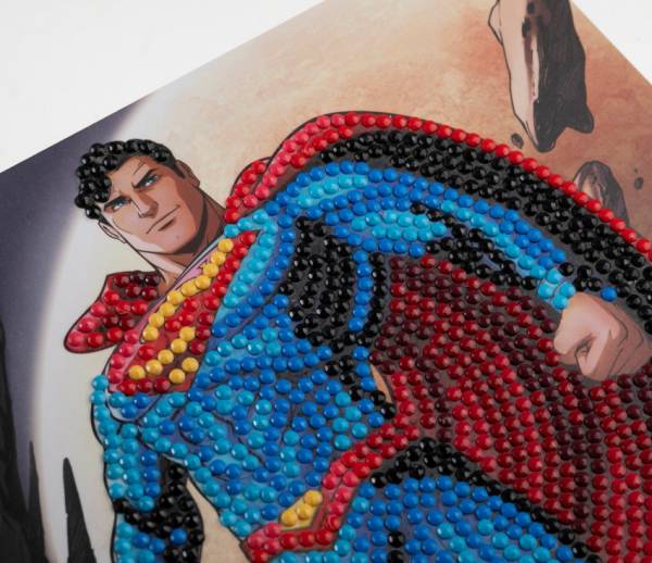 Grußkarte (Craft Buddy) "Superman", DC, Painting-Set 18x18cm