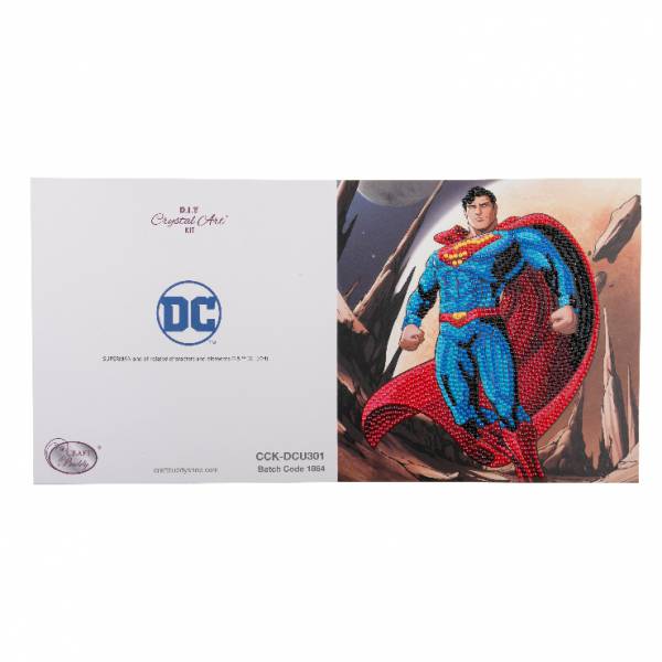 Grußkarte (Craft Buddy) "Superman", DC, Painting-Set 18x18cm
