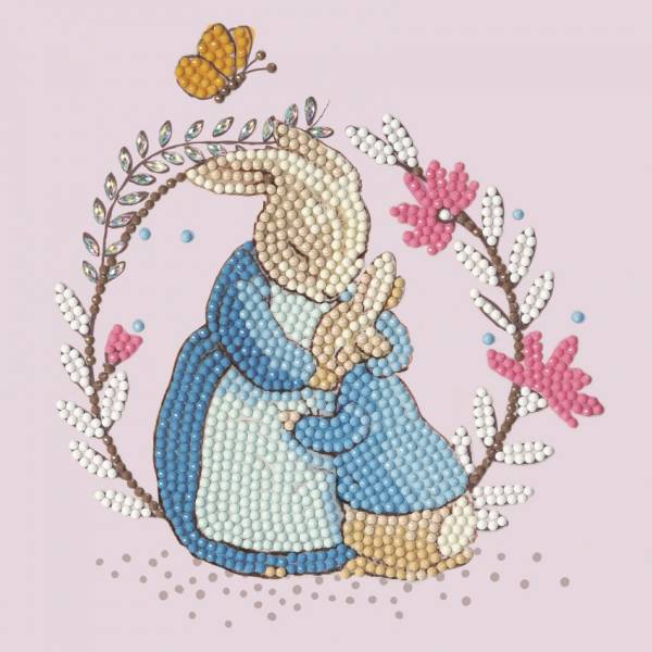 Grußkarte (Craft Buddy) Peter & Mrs Josephine Rabbit Painting-Set 18x18cm