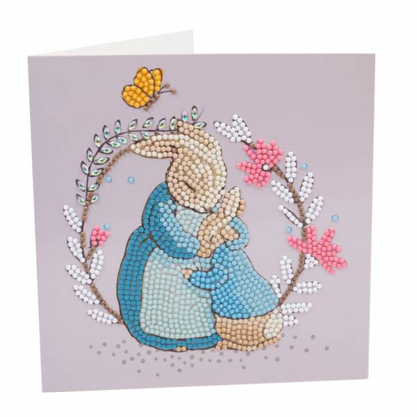 Grußkarte (Craft Buddy) Peter & Mrs Josephine Rabbit Painting-Set 18x18cm