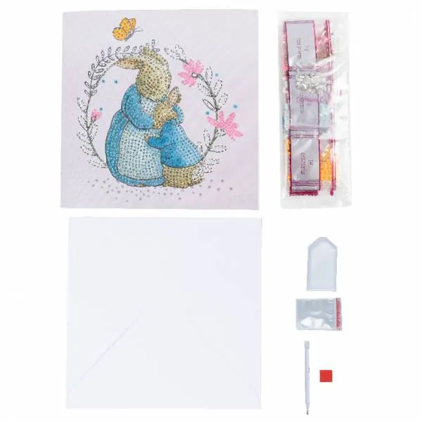 Greeting card (Craft Buddy) Peter & Mrs Josephine Rabbit Painting Set 18x18cm