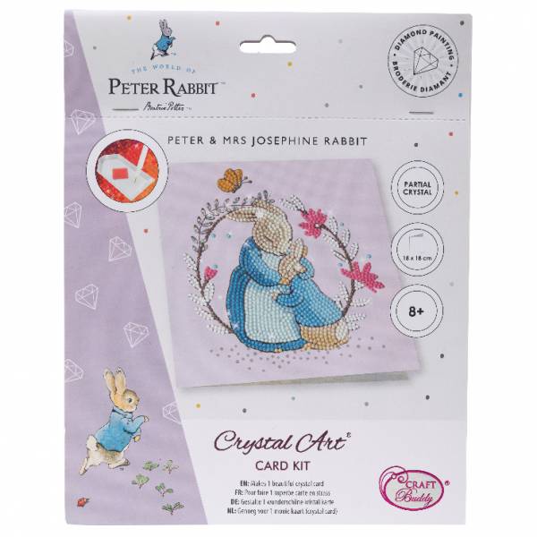 Grußkarte (Craft Buddy) Peter & Mrs Josephine Rabbit Painting-Set 18x18cm