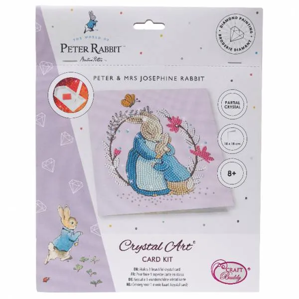 Greeting card (Craft Buddy) Peter & Mrs Josephine Rabbit Painting Set 18x18cm