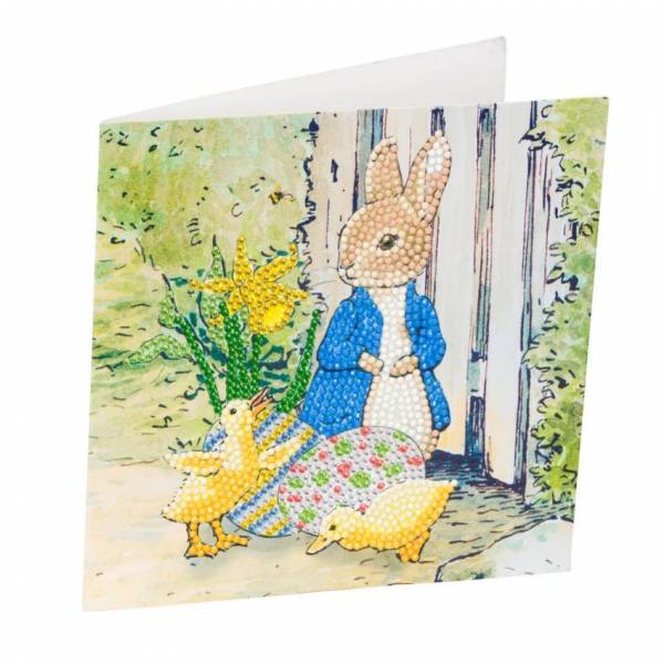 Grußkarte (Craft Buddy) Peter Rabbit and Chicks Painting-Set 18x18cm