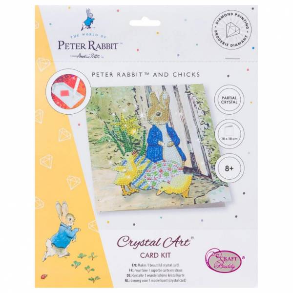 Grußkarte (Craft Buddy) Peter Rabbit and Chicks Painting-Set 18x18cm