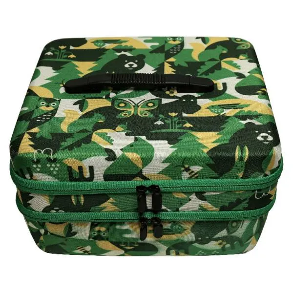 Sorting case, content 240 jars with twist lock, case green