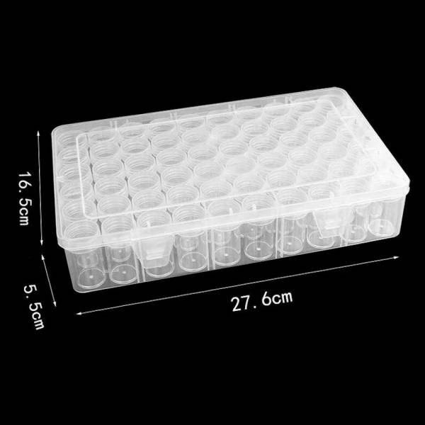 Sortierbox mit 60 runden Döschen, ca. 27,4 x 16,4cm, 5,5cm hoch