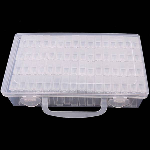 Sorting box with 64 small cases, approx. 22x13cm, 5cm high