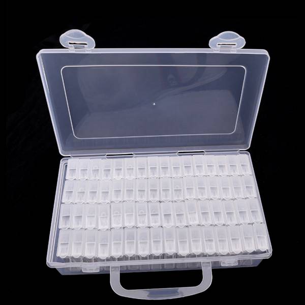 Sorting box with 64 small cases, approx. 22x13cm, 5cm high