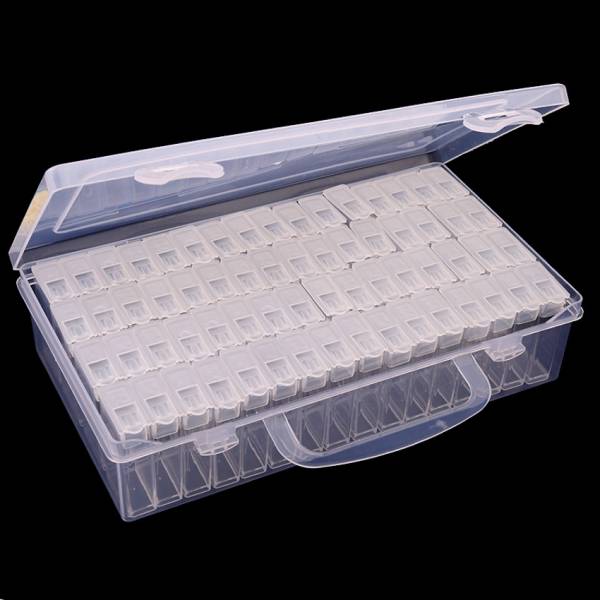 Sorting box with 64 small cases, approx. 22x13cm, 5cm high