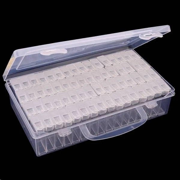 Sorting box with 64 small cases, approx. 22x13cm, 5cm high