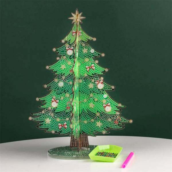 Christbaum Aufsteller - mit Strass- und Sondersteinchen zum Painten, ca. 26x19,5cm ohne Tool-Set