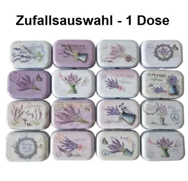 1 Deko Dose zum zuklappen, gefüllt mit Wachs, Metall, eckig, ca. 5,5x3,5 cm für Aufnahmestifte