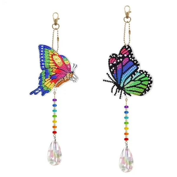 Decorative butterfly suspension, set of 2 for painting without tool set