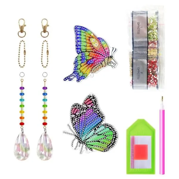 Decorative butterfly suspension, set of 2 for painting without tool set