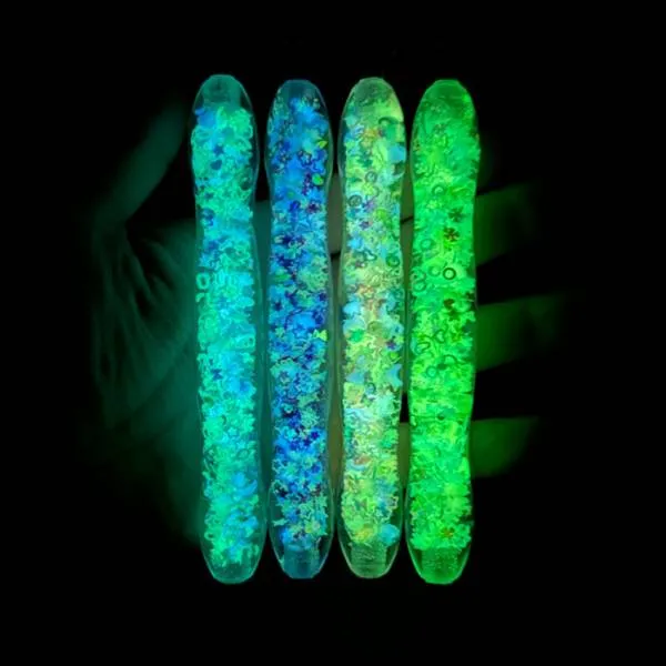 Pen for Diamond Painting curved, Glow in the dark white, with multiple attachments, wax required