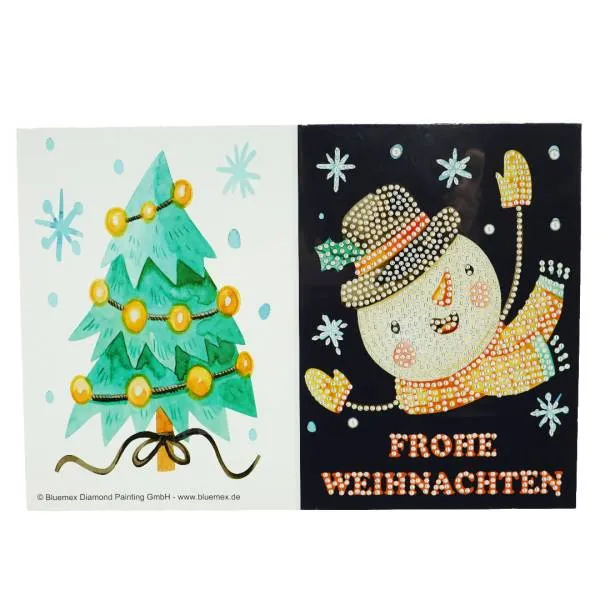 Diamond Painting, Weihnachtskarten zum Painten komplett mit Steine, 6 Motive, Klappkarten mit Umschlag