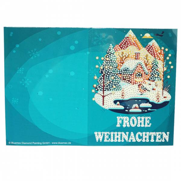 Diamond Painting, Weihnachtskarten zum Painten komplett mit Steinchen, 6 Motive, Klappkarten mit Umschlag