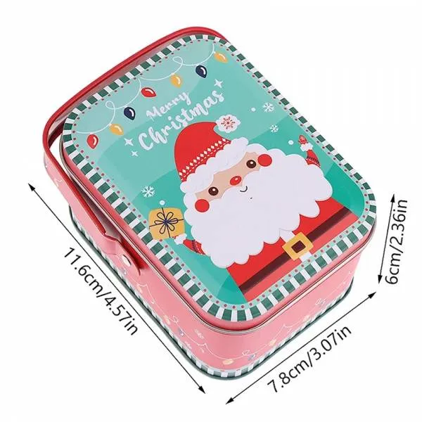 Metal Christmas tin with multiple applicator & correction slider, approx. 10.5x8x6cm