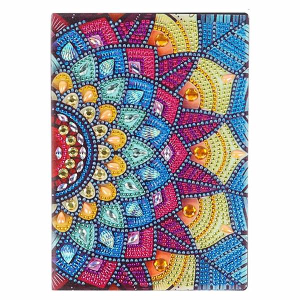 Notizbuch zum Painten, Abstrakt, Strass- und Sondersteinchen, ca. 21x14,5cm, blanko