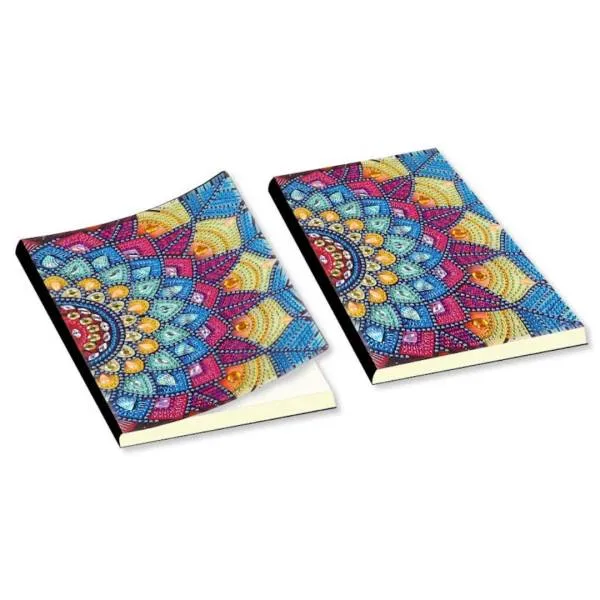 Notebook for painting, abstract, rhinestones and special stones, approx. 21x14.5cm, blank