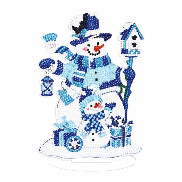 Aufsteller Schneemann - mit Strasssteinchen zum Painten, ca. 19,5x14cm, ohne Tool-Set