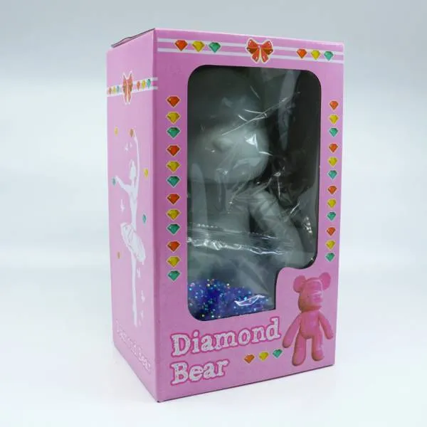 Stand-up bear 3D model - with round AB stones for painting, blue, approx. 22cm