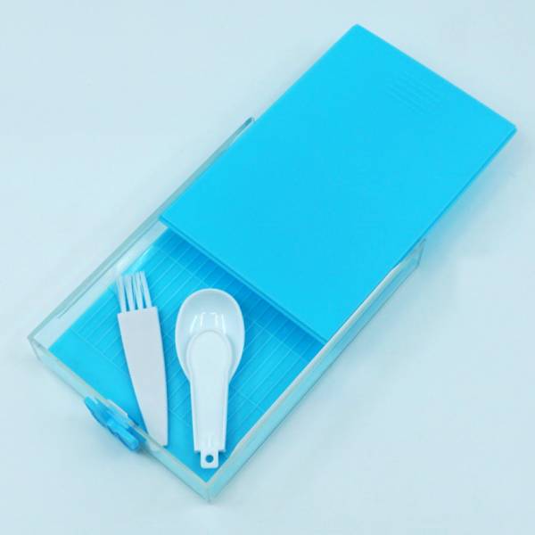 Schiffchen-Set mit Wechselplatte, blau, Kombi aus Schiffchen und Aufbewahrungsdose, fest verschließbar