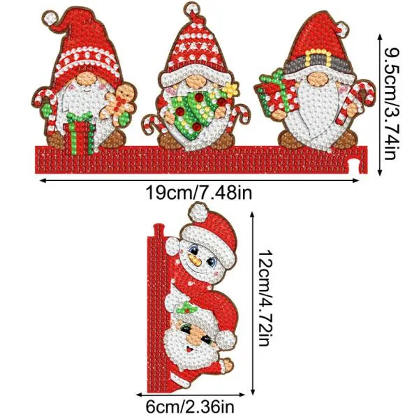 Diamond Painting display stand, door frame decoration / mantelpiece decoration, Gnome, approx. 19x12cm