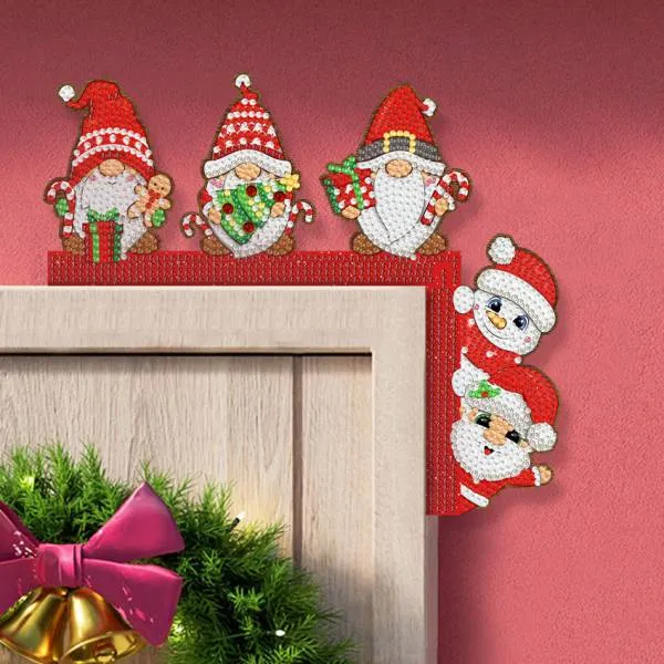 Diamond Painting display stand, door frame decoration / mantelpiece decoration, Gnome, approx. 19x12cm