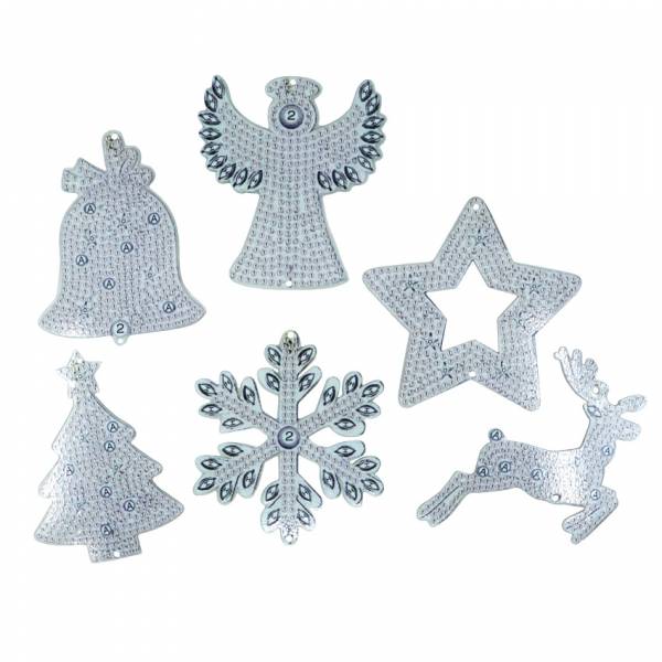 Diamond Painting Christmas Tree Decoration with Pendant, 6 Pieces