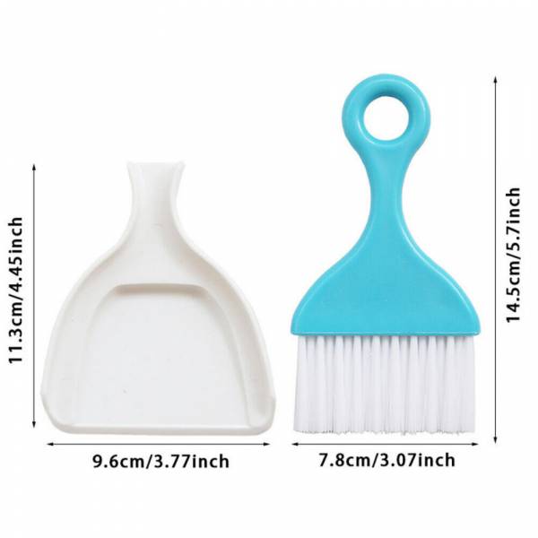 Diamond Painting Kit Handfeger-Set klein, blau, 14,5x9,6cm, Bastelpinsel, Staubpinsel, Kehrblech