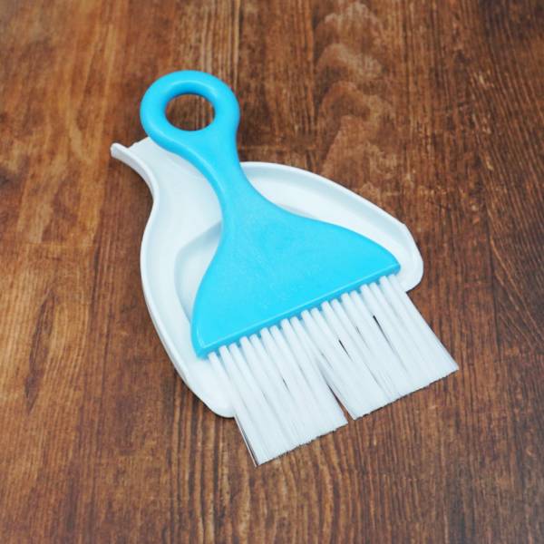 Diamond Painting Kit hand brush set small, blue, 14.5x9.6cm, craft brush, dusting brush, dustpan