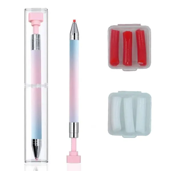 Automatic refillable wax pencil, diamond art pencil with 2 refill wax pads