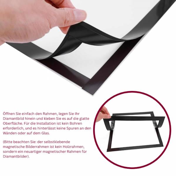 Diamond Painting Bilderrahmen, magnetisch, 25x25cm