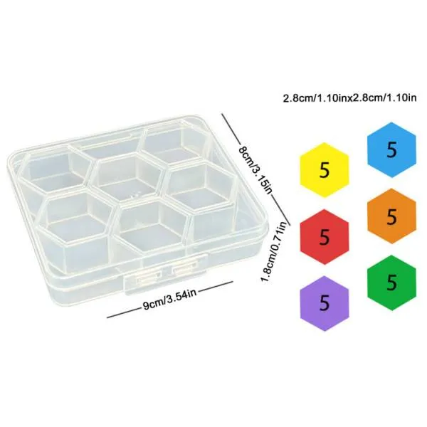 Diamond Painting Wax, colorful, hexagonal, set of 6 colors