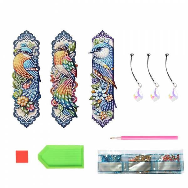 Bookmarks - Birds, set of 3 for painting